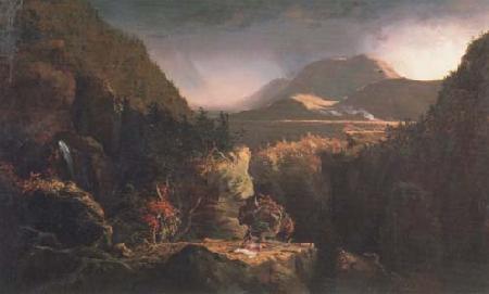 Thomas Cole Landscape with Figures A Scene from The Last of the Mohicans (mk13) oil painting image
